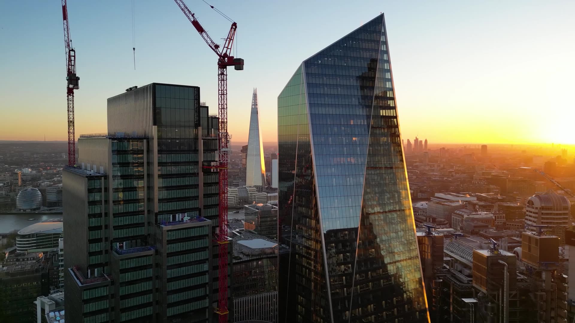 City of London skyline at sunset